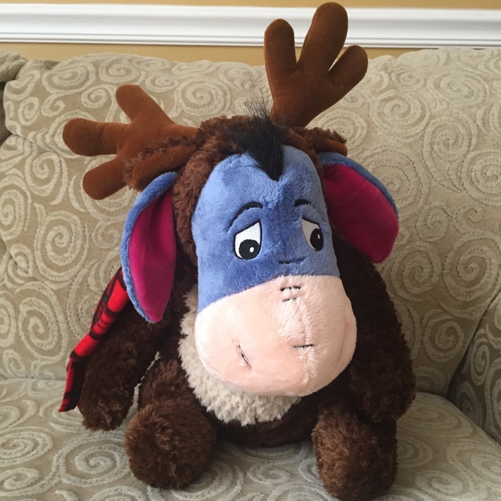 Disney Eeyore Plush W/Scarf & Moose Costume 14”